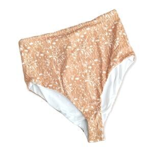 Dippin' Daisy's high rise yellow mustard floral swim bottom Size S